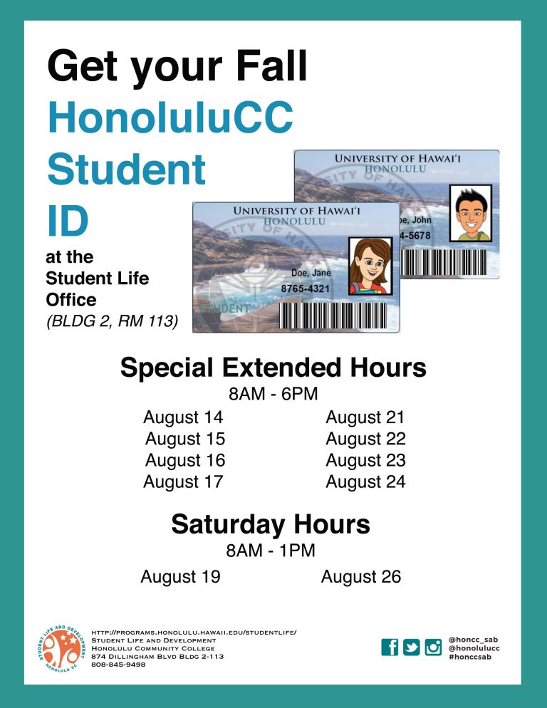 Fall 2019 ID’S & Validations Hours