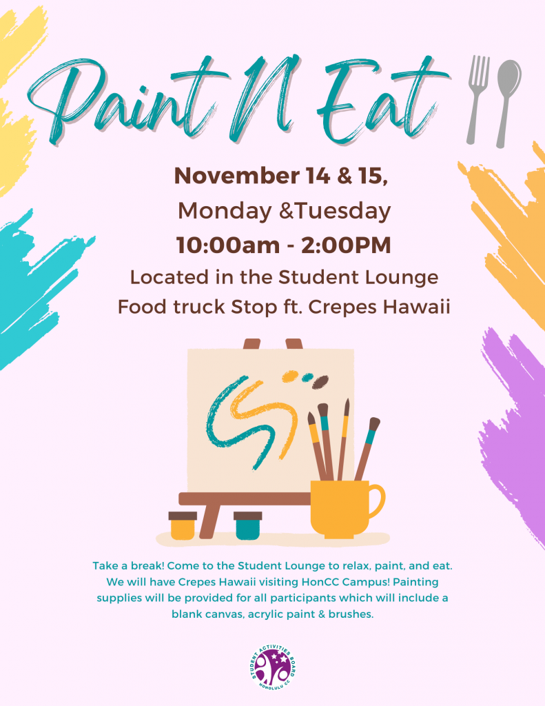 Paint n' Eat Event Flier