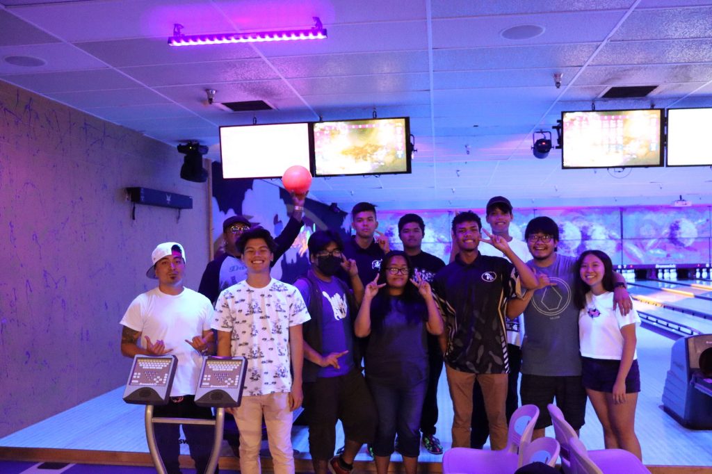 students at a bowling event 