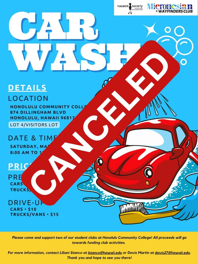 Car Wash March 25 is CANCELED