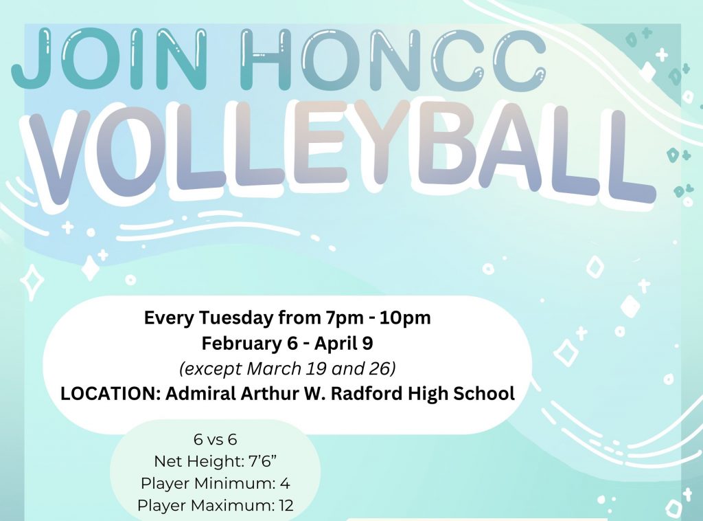 JOIN HONCC VOLLEYBALL SPRING 2024